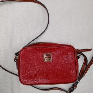 Dooney & Bourke Pebble Grain Camera Red Crossbody Bag